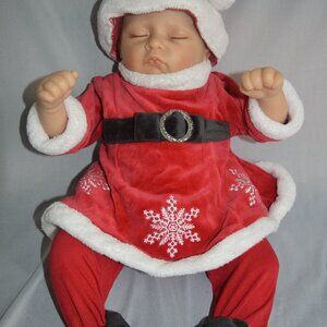 girls newborn Christmas outfit 5 pc set